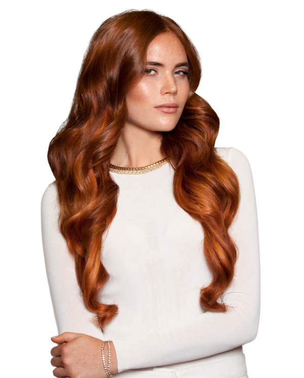 Model mit langen, vollen hairtalk Extensions